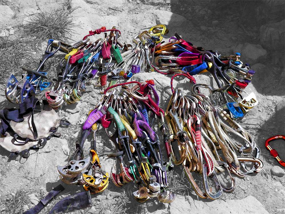 PSAgA für den Klettersport auf dem Boden liegend